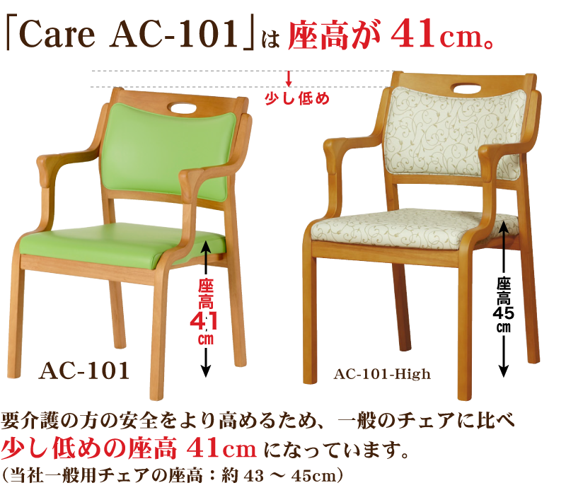 Care-AC-101は座面高41cm