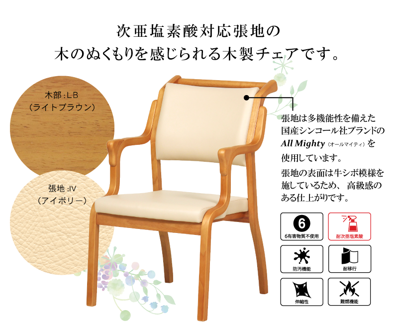 20267円 定価 手すり付きチェア AC-S104-IN 介護 福祉施設向け椅子