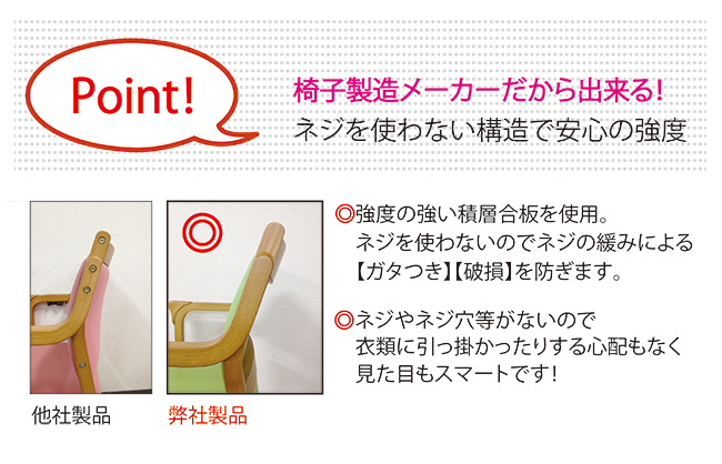 ポイント?椅子製造メーカーだから出来る、安心強度!