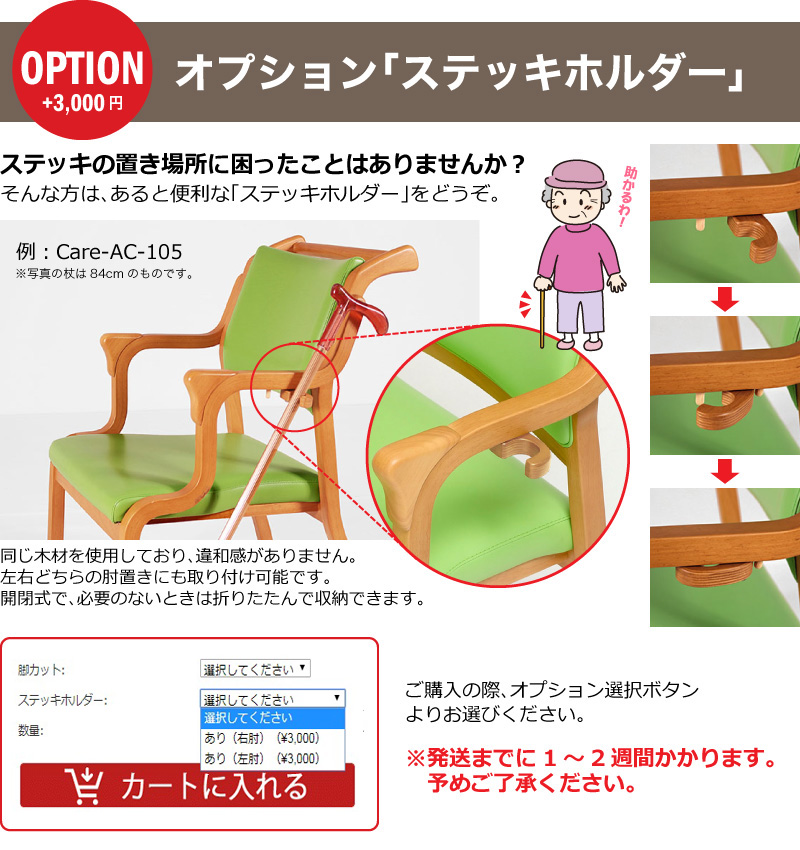 有料オプション?「ステッキホルダー」