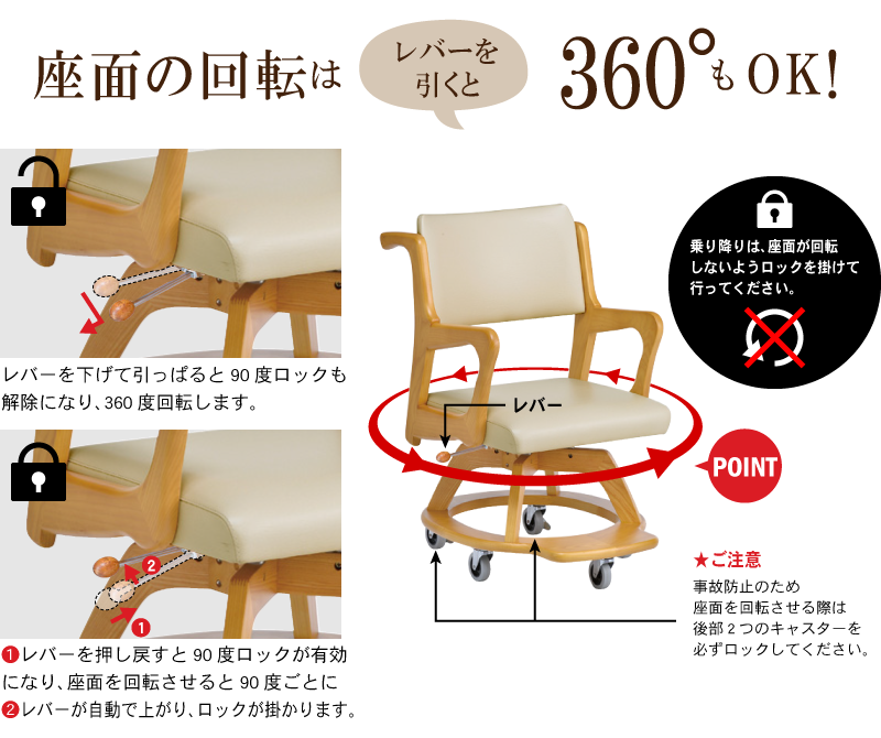 シーンに合わせて使える回転機能